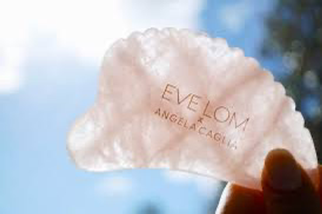 Eve lom x Angela Caglia rose quartz gua sha facial tool