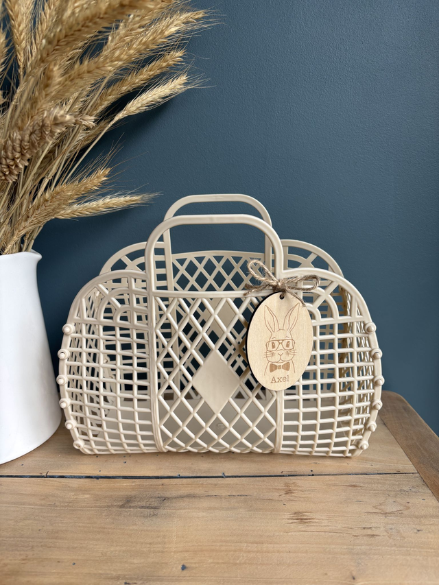 Panier vintage beige - Personnalisable 