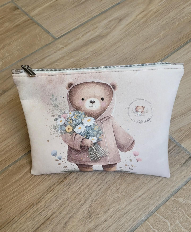 Pochette ourson beige brun Collection Petit Chou 
