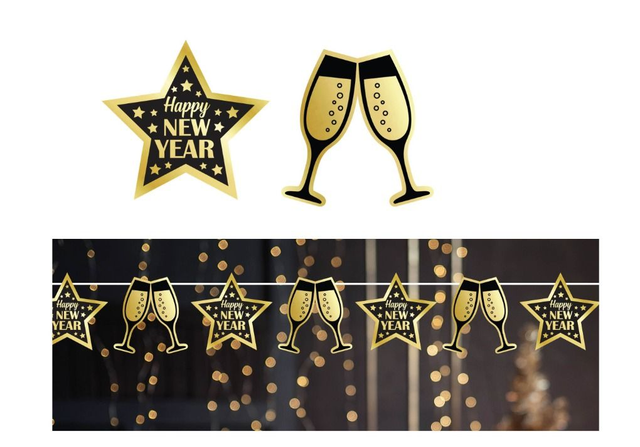party ,  31820  GHIRLANDA DI BUON ANNO 300 CM 16X16 new happy year