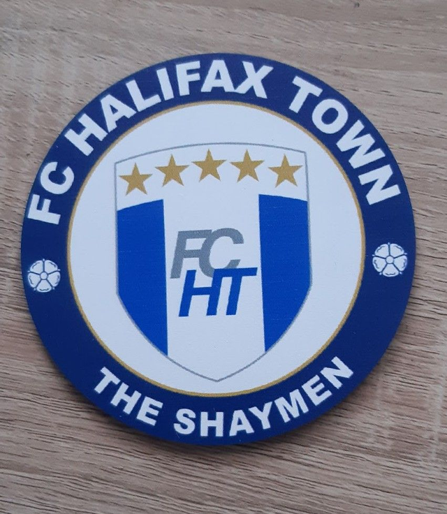 2025/2026 FC Halifax Town 9cm Wooden Round Coaster