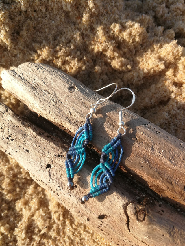 Kit débutant micro-macramé - Boucles d'oreilles vagues