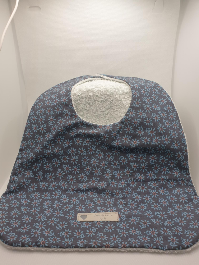 Bavoir " Gris Fleurs"