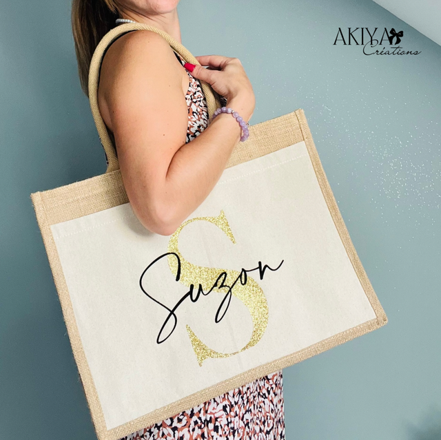 Grand cabas jute « Or »