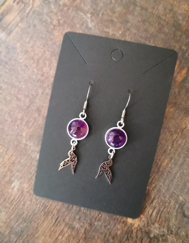 Boucle Colibri améthyste 