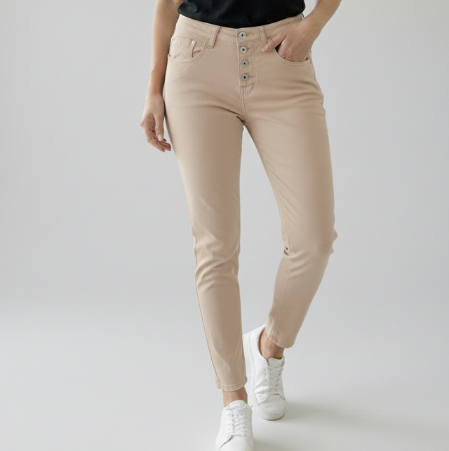 Pantalon Slim Nude Place du Jour avec Fermeture Boutonnée