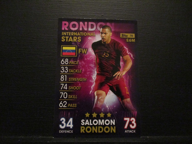 Salomon Rondon - International Stars Match Attax 101 Original Trading Card
