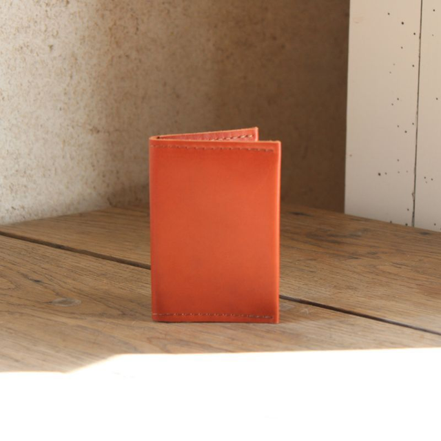 Porte-cartes en cuir de vachette – format vertical – fait main 