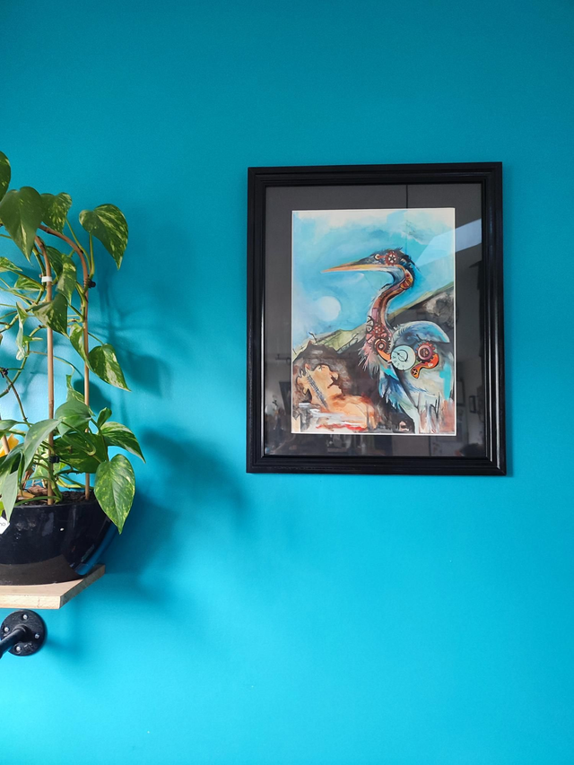 Tirage A4 "Héron'ique" sur papier d'art