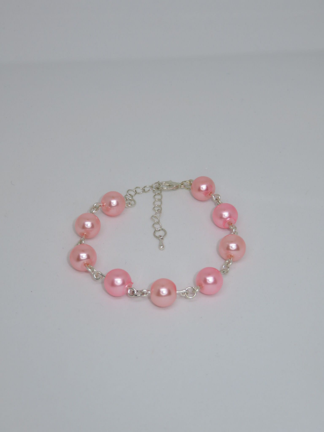Bracelet en perle de verre nacré 10 mm