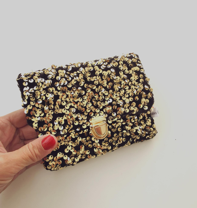 Portefeuille JIMMY sequin or