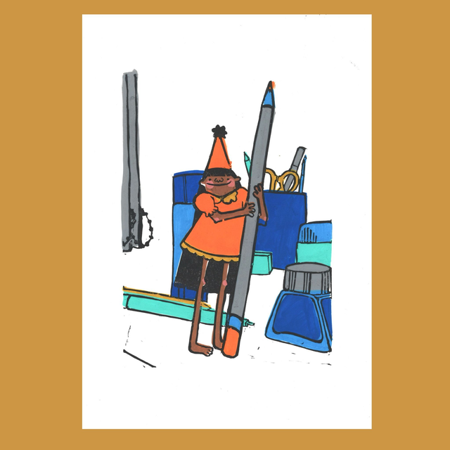 Penny's Pencil Linoprint - Mixed Colours