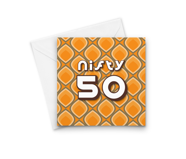 Number 50 - Nifty 50 Birthday Card