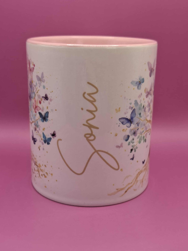 Mug rose arbre de vie
