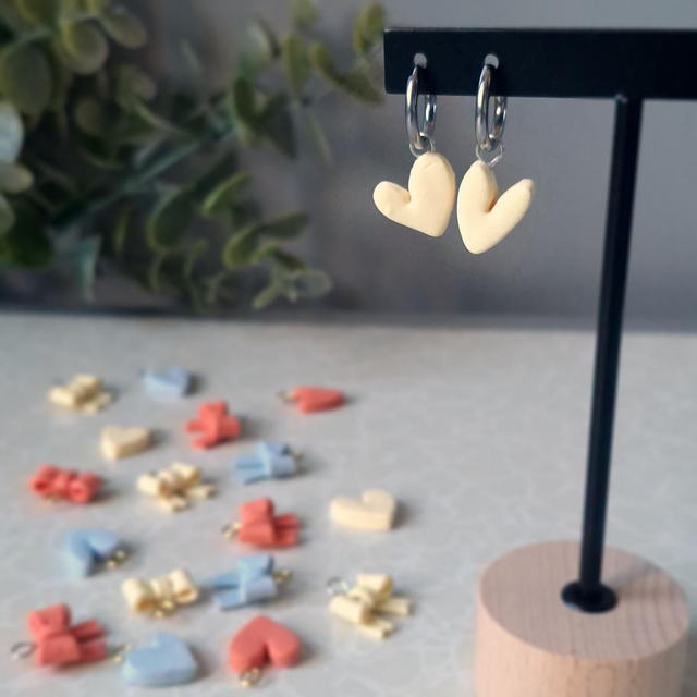 Coeurs jaunes argenté - Interchangeables