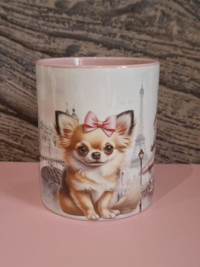 Collection parisienne Mug rose chihuahua