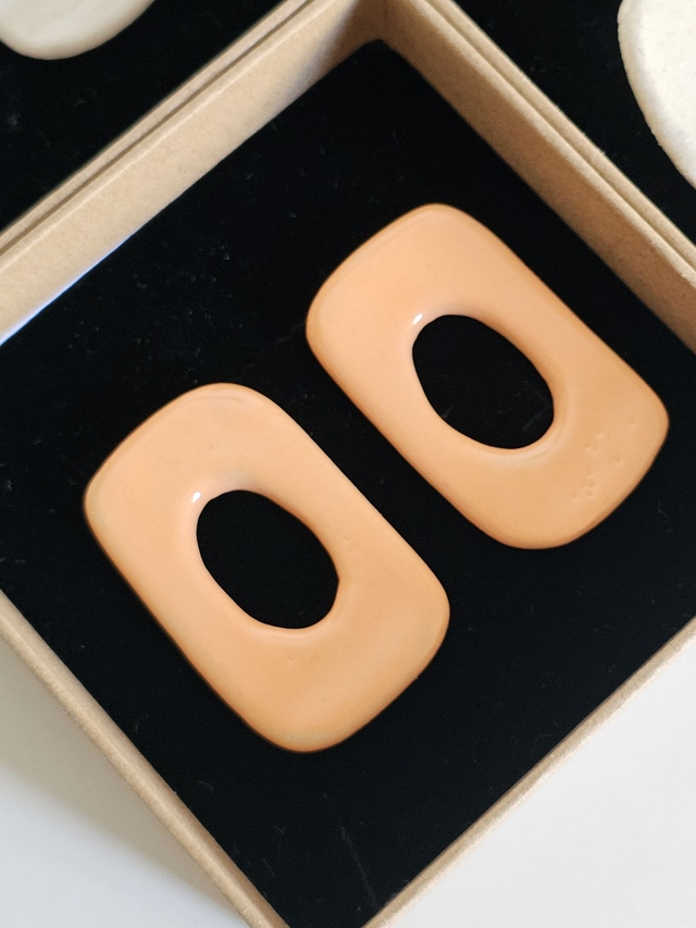 Boucles d&#039;oreilles Gaïa coloris pêche