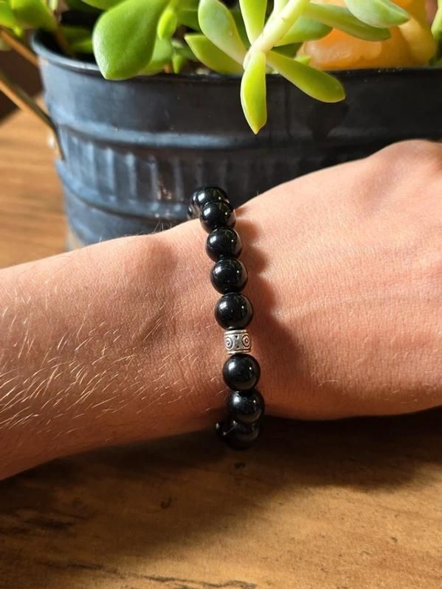 Obsidienne noire – Bracelet avec perles de 10 mm