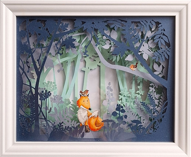 Shadow Box "Volpe - 2" con luce Led