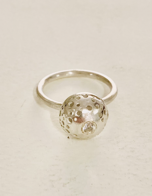 Meteora Silver Ring con Cubic Zirconia