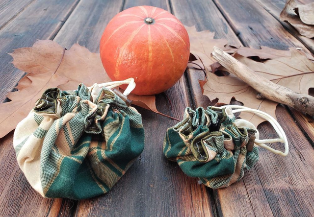 Pochette bourse -- Vert carreau