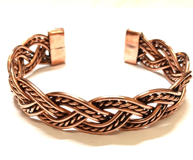 Bracelet tout cuivre tresses