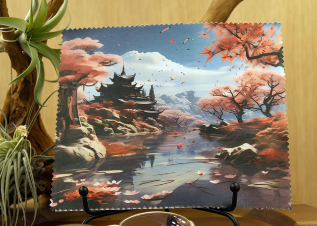  Cleaning Cloth: Serene Oriental Design with Customisation Options