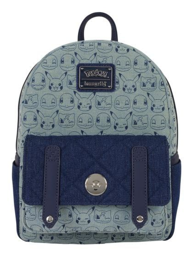 Pokemon: Kanto Starters Faux Denim Backpack