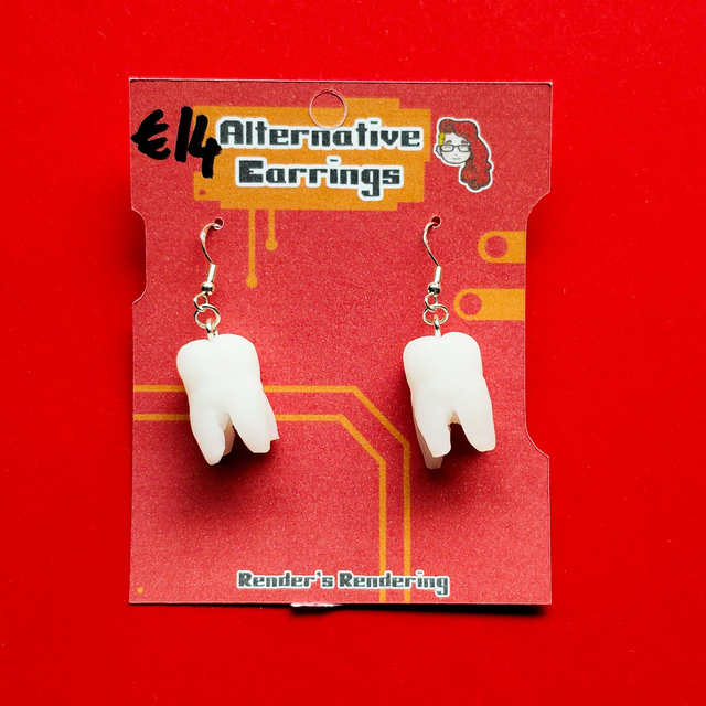 Tooth White - Alternative - Earrings  [EAR-ALT-TH-W]
