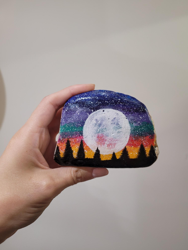 Night Sky Shadow Pebble (Large Moon) - NW-305