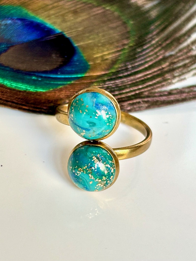 Bague « Plume de Paon »