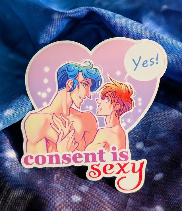 Wholesome Boyslove Sticker "Consent is Sexy"