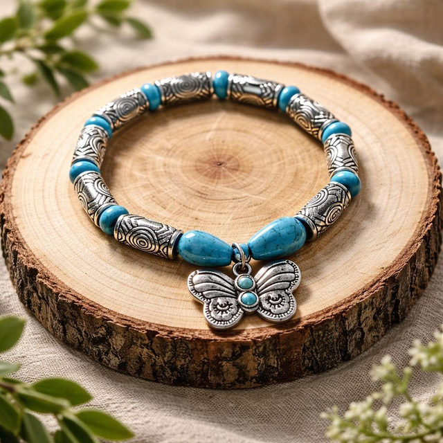 "Butterfly" - Bracelet en turquénite - BB-021
