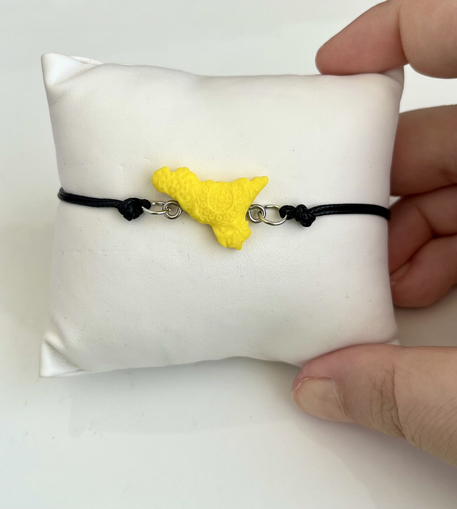 Bracciale Sicilia unisex con Maioliche in rilievo - Giallo