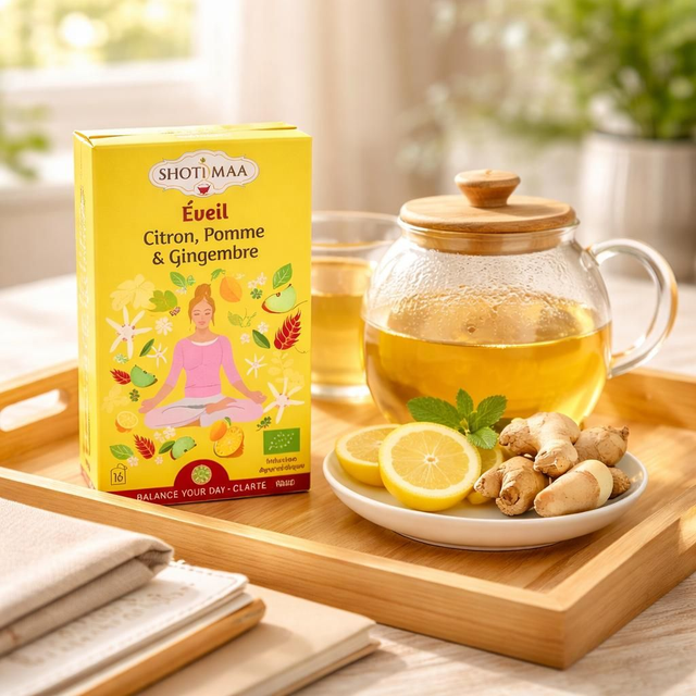 "Éveil" - Tisane bio - Citron, Pomme, Gingembre