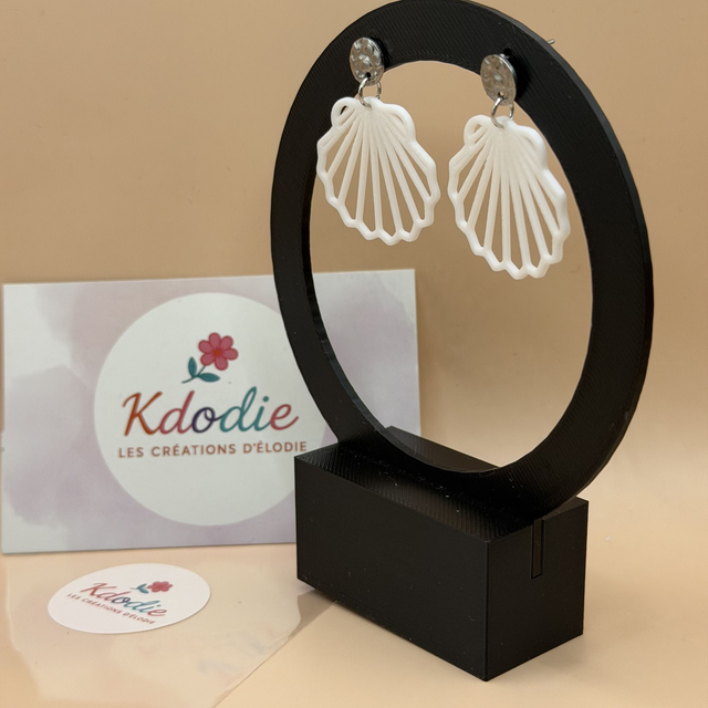 Boucles d'oreilles Coquillage - Forme Ajourée - Attaches rondes inox