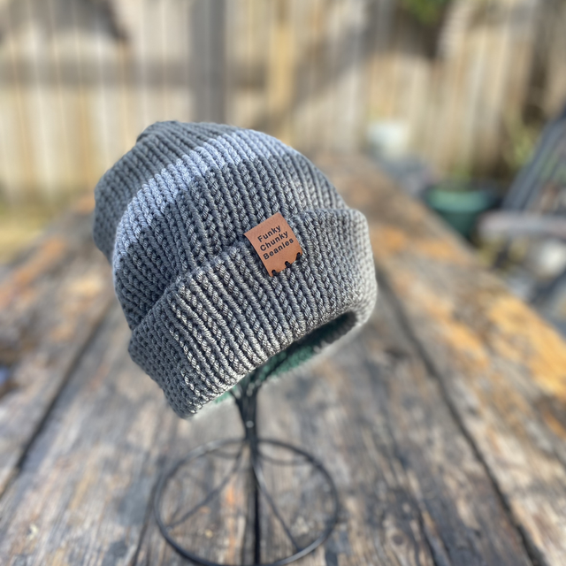 Funky Chunky Steel Grey Beanie – Handmade in Scotland