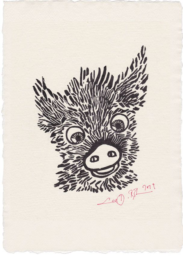 Linolschnitt "Kleines Wildschwein" / Linocut "Little Wild Boar"