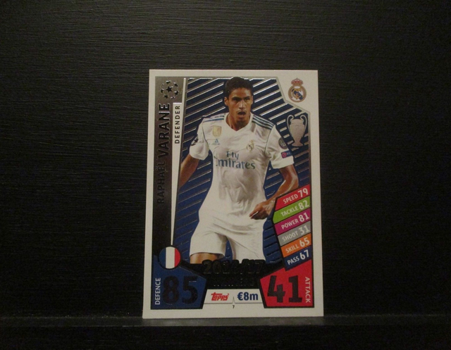 Raphael Varane - UEFA Champions League Match Attax 2017/18 Original Trading Card #7