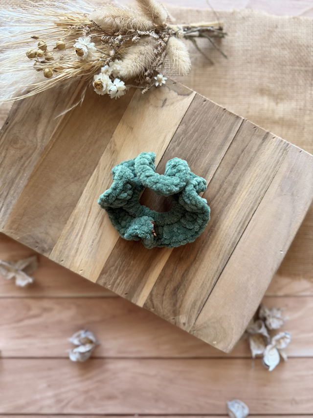 Chouchou tout doux vert eucalyptus