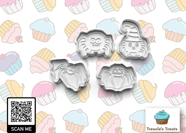 Spiders Theme Fondant/cookie stamps with cutters