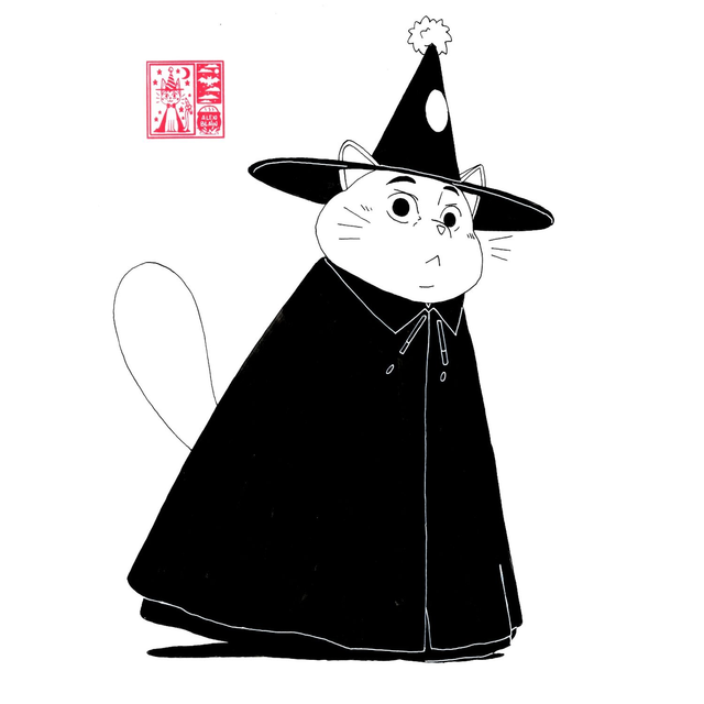  A4 Original Artwork: Aaron Le Chat Sorcier