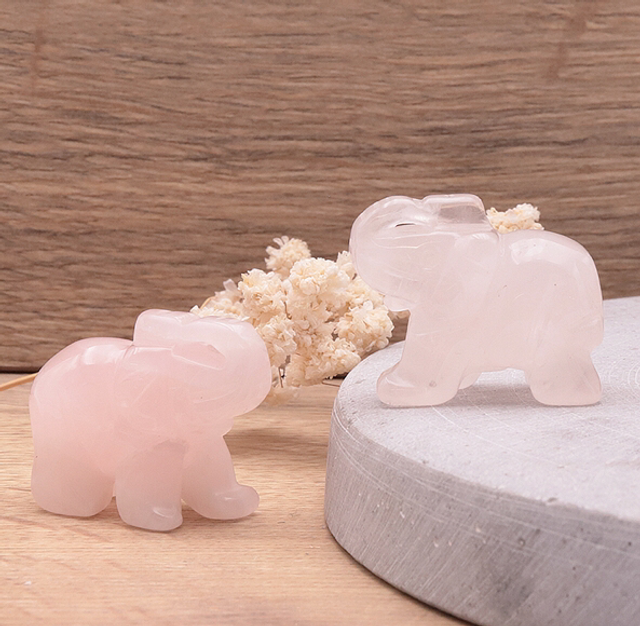 Éléphant quartz rose