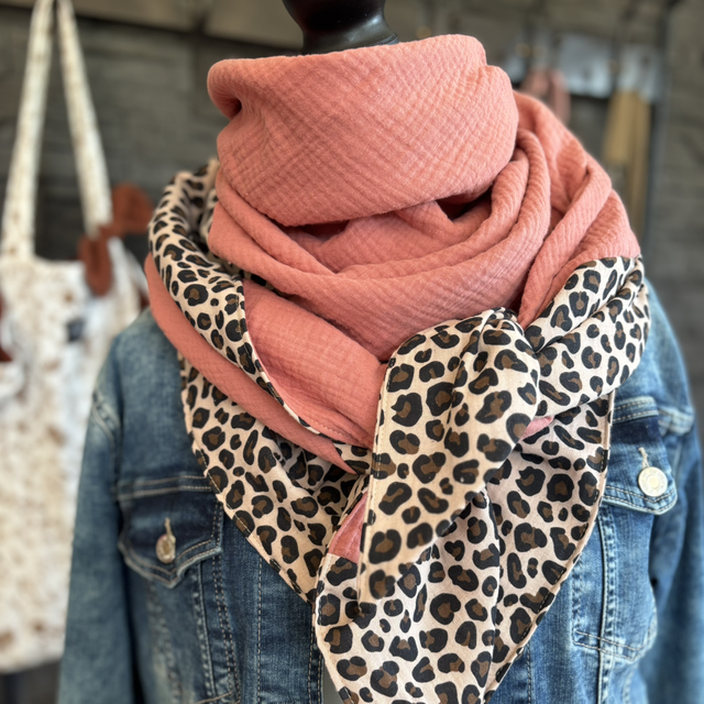 ÉCHARPE ROSE BLUSH GRAOU 