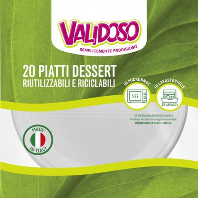 VALIDOSO PIATTI DESSERT RIUTILIZZABILI/20PZ