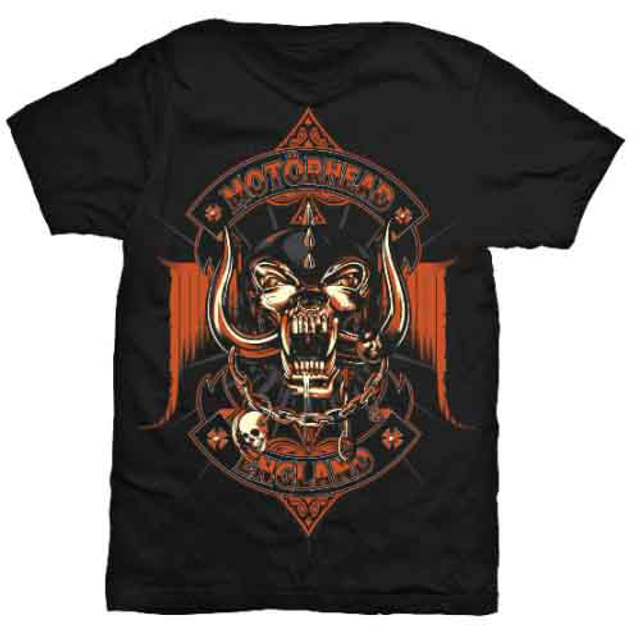 MOTORHEAD UNISEX T-SHIRT: ORANGE ACE (BLACK)