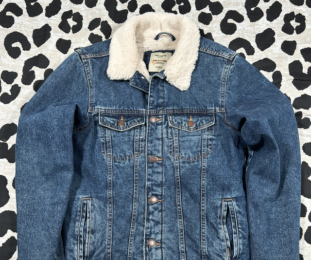 Veste en jean doublée sherpa Pull&amp;Bear – Taille S