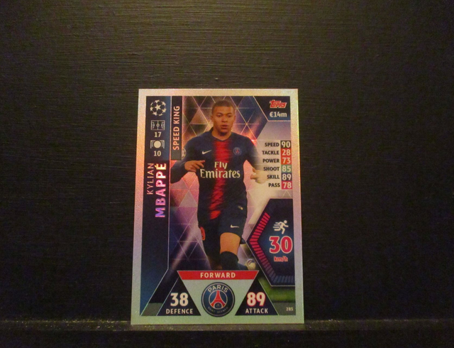 Kylian Mbappe - UEFA Champions League Match Attax 2018/19 Original Trading Card #285