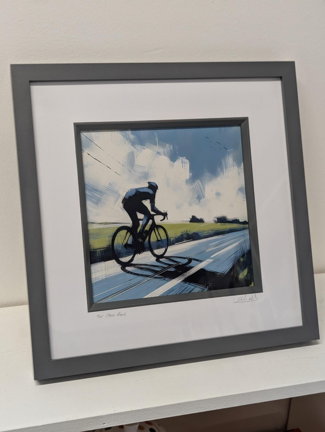 &#039;The Open Road&#039;, cycling print - Framed Art Print by Stefan Birch