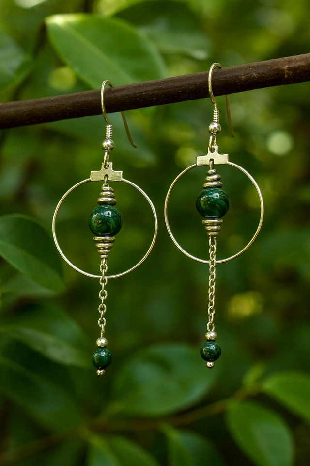 Boucles d'oreilles Malachite - Guérison &amp; Renouveau